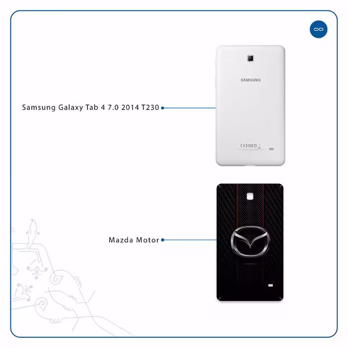 برچسب پوششی ماهوت مدل Mazda Motor مناسب برای تبلت سامسونگ Galaxy Tab 4 7.0 2014 T230