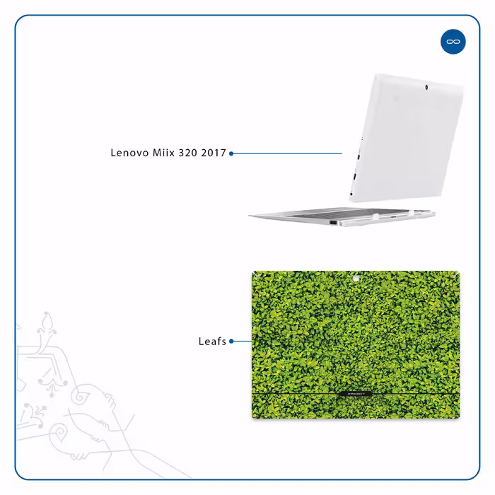 برچسب پوششی ماهوت مدل Leafs مناسب برای تبلت لنوو Miix 320 2017