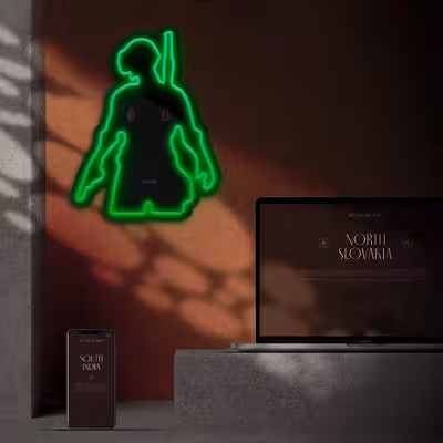 چراغ دیواری نئون دیزاین طرح Pubg-BL_GR