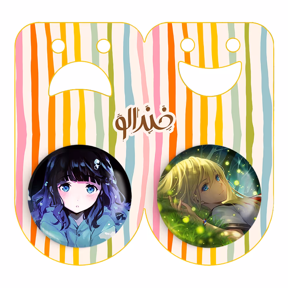 پیکسل خندالو مدل دختر انیمه ای کد 1802118028 مجموعه 2 عددی