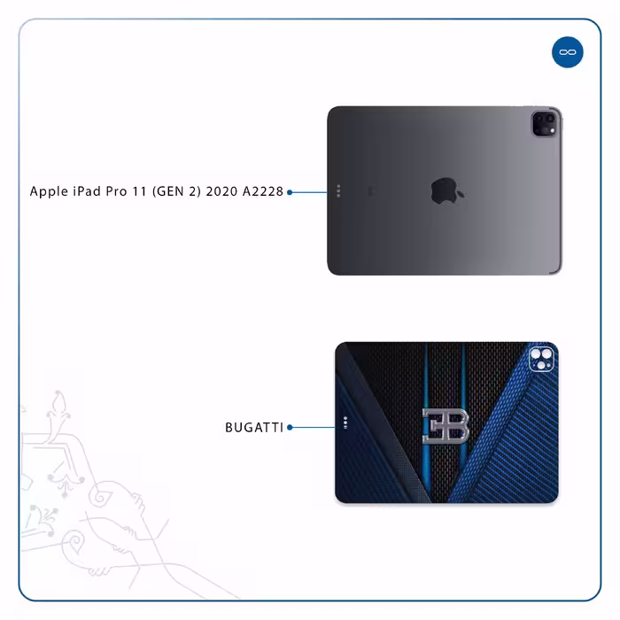 برچسب پوششی ماهوت مدل BUGATTI مناسب برای تبلت اپل iPad Pro 11 (GEN 2) 2020 A2228
