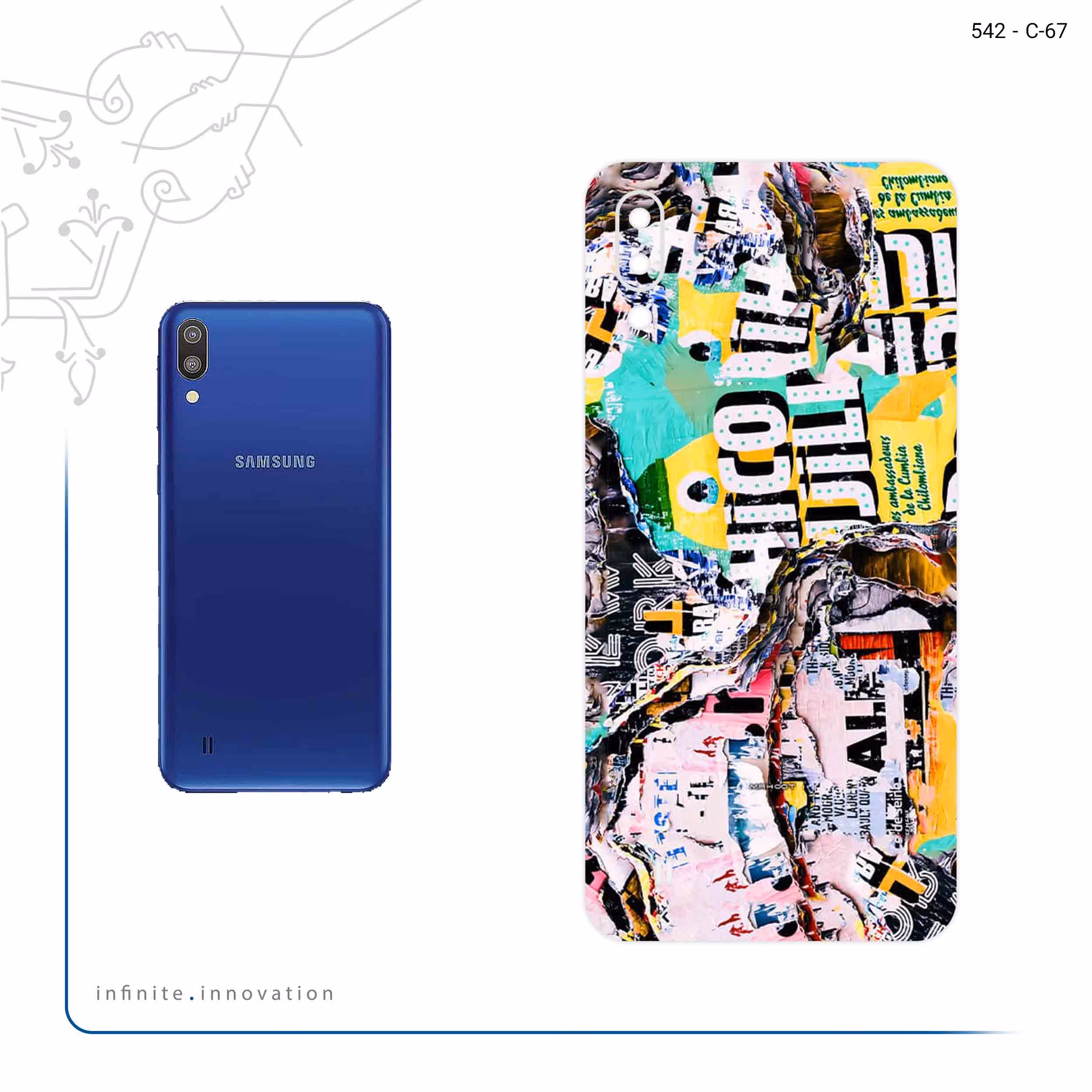 برچسب پوششی ماهوت مدل Collage of Teared Paper مناسب برای گوشی موبایل سامسونگ Galaxy M10