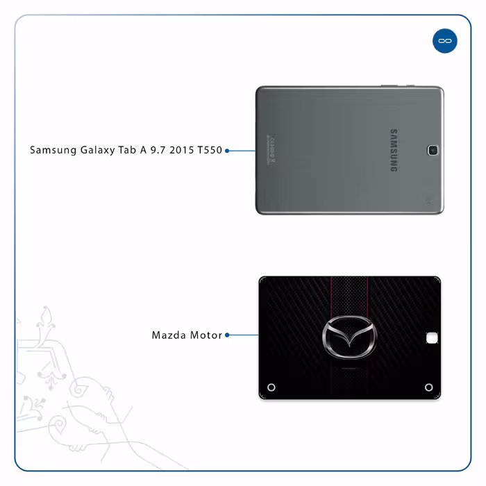 برچسب پوششی ماهوت مدل Mazda Motor مناسب برای تبلت سامسونگ Galaxy Tab A 9.7 2015 T550