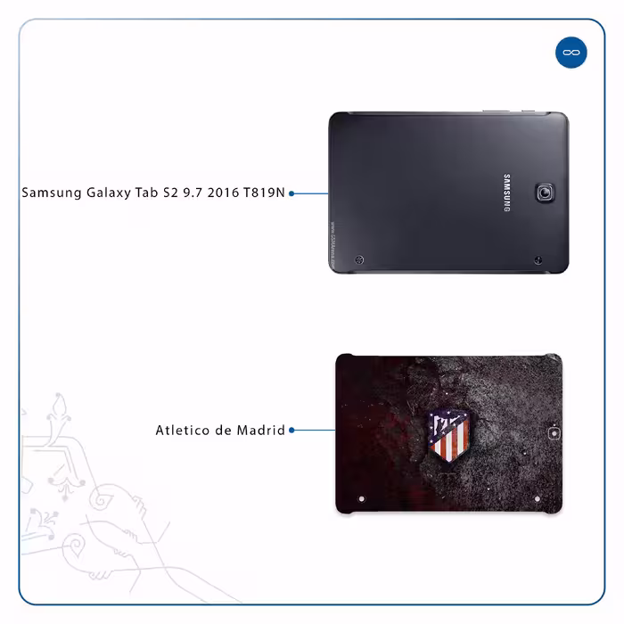برچسب پوششی ماهوت مدل Atletico de Madrid مناسب برای تبلت سامسونگ Galaxy Tab S2 9.7 2016 T819N