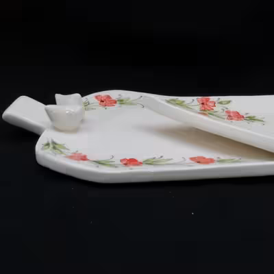 شیرینی خوری سرامیکی هیوا طرح سرو شیراز کد 10918957 مجموعه 2عددی