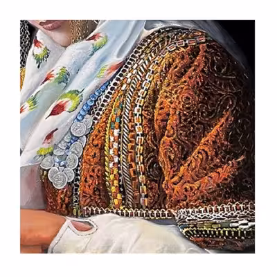 تابلو نقاشی رنگ روغن طرح دختر کرمانج کد VLZ067