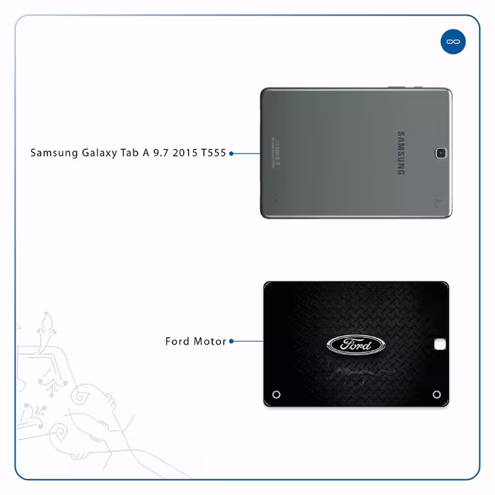برچسب پوششی ماهوت مدل Ford Motor مناسب برای تبلت سامسونگ Galaxy Tab A 9.7 2015 T555