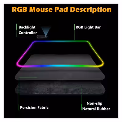 ماوس پد مخصوص بازی سنس مدل RGB 25×35