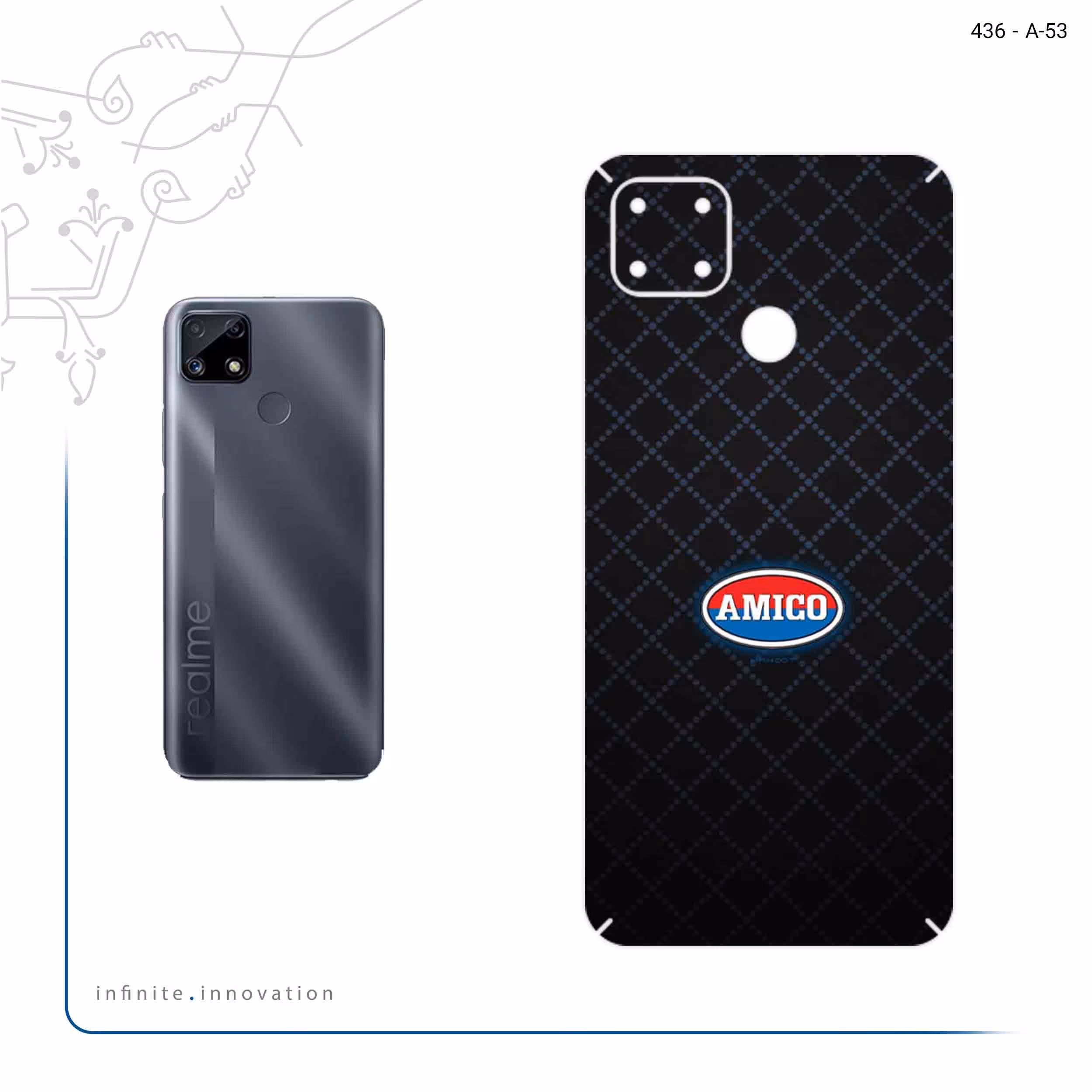 برچسب پوششی ماهوت مدل AMICO مناسب برای گوشی موبایل ریلمی C25s