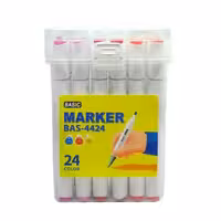 مارکر دو سر بیسیک مدل براش طرح تاچ بسته 24 رنگ