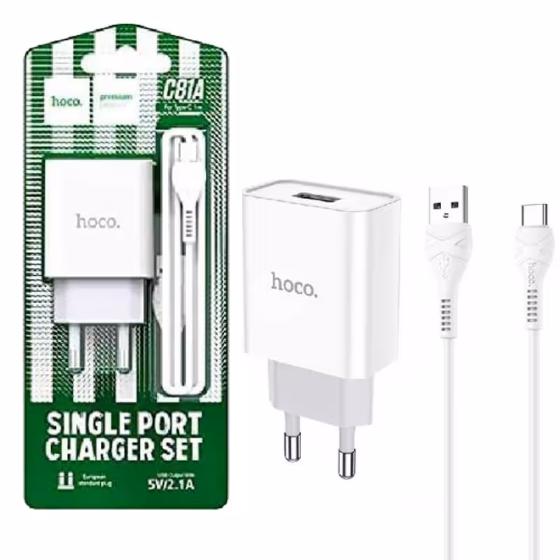شارژر HOCO مدل C81A به همراه کابل TYPE-C