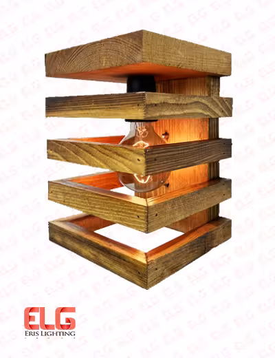 چراغ دیواری چوبی مدل شیاردار