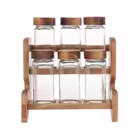 ست جا ادویه 6 پارچه ال وی طرح کلاسیک کد 6353460687 به همراه استند