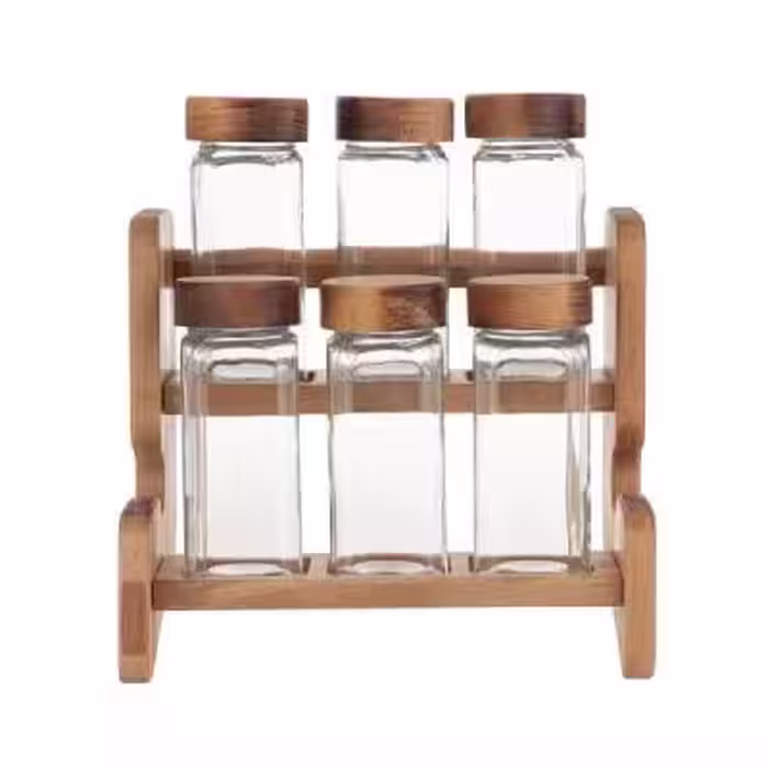 ست جا ادویه 6 پارچه ال وی طرح کلاسیک کد 6353460687 به همراه استند
