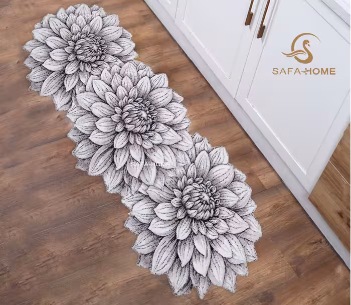 فرش طرح گل داوودی کد 04