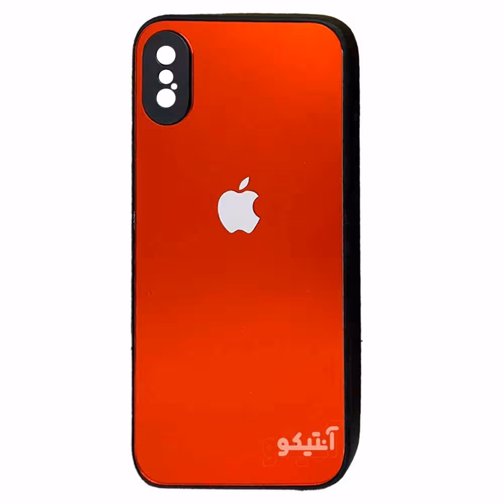 قاب براق آیینه ای محافظ لنزدار مناسب برای iPhone X /Xs-قرمز
