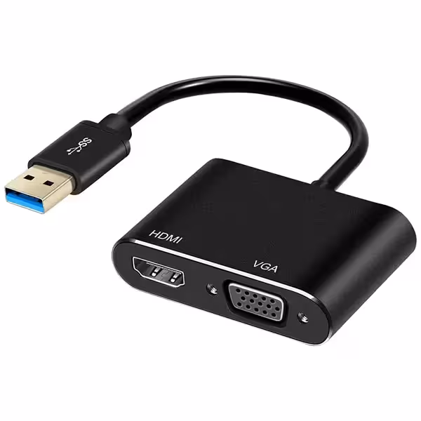 مبدل USB3.0 به VGA HDMI کی نت مدل K-COUA30HV