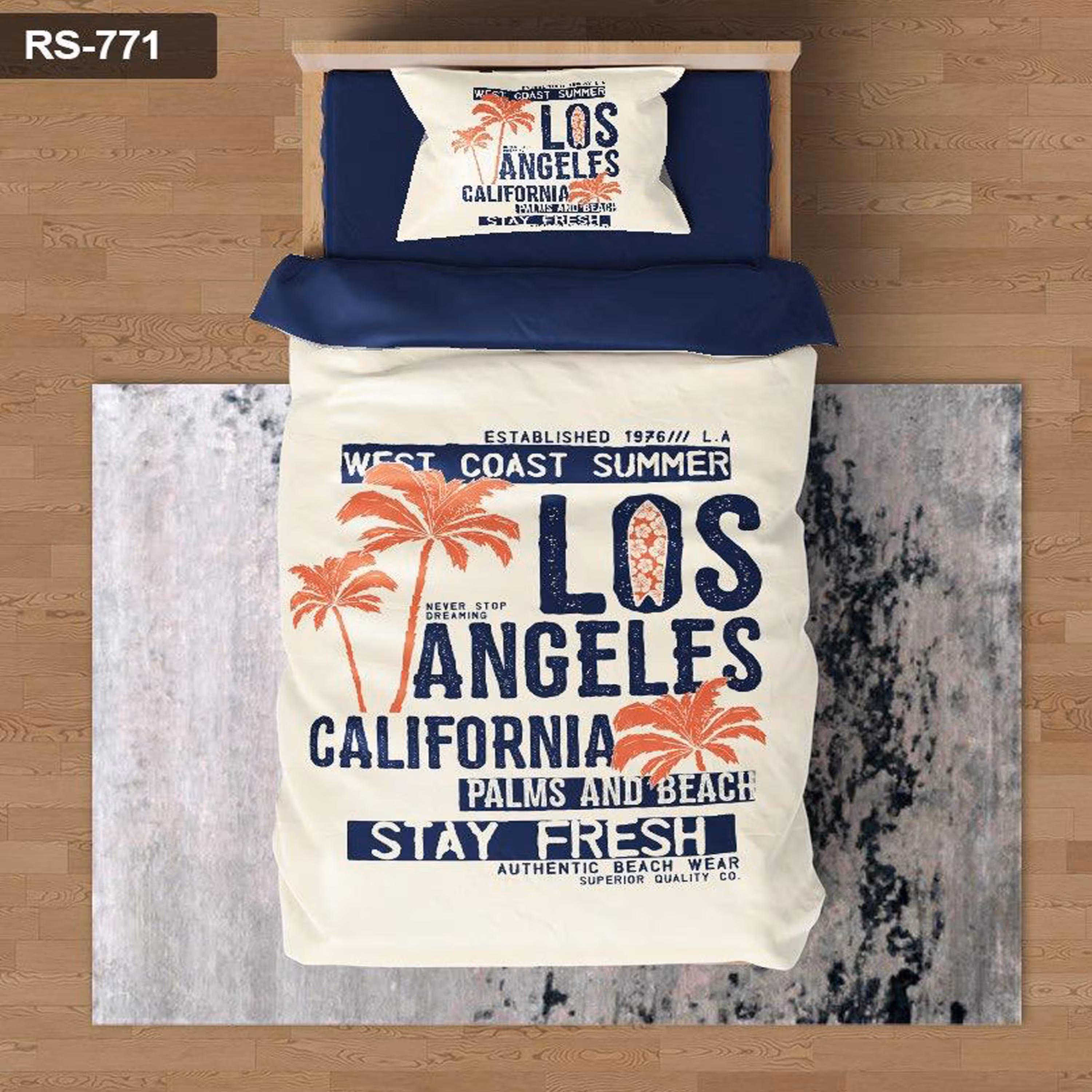 سرویس روتختی 1 نفره تنسل چاپی برندترک لند (Turk Land)  کد rs 771