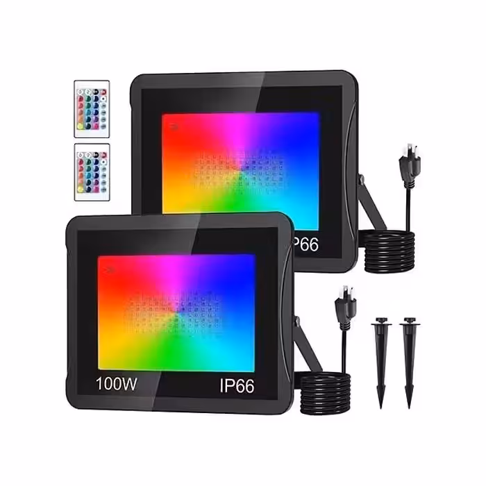 نور افکن های 100واتی RGB کنترل از راه دور/پک 2 عددی