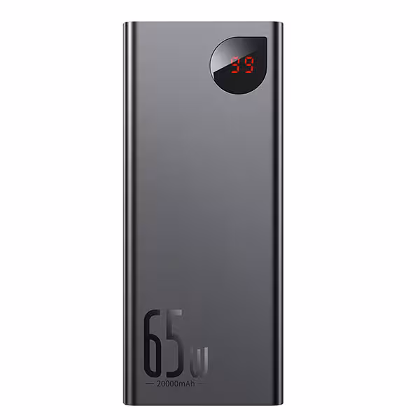 پاوربانک باسئوس مدل Adaman Metal Digital Display PPIMDA-D01 ظرفیت 20000 میلی آمپر ساعت با توان 65 وات