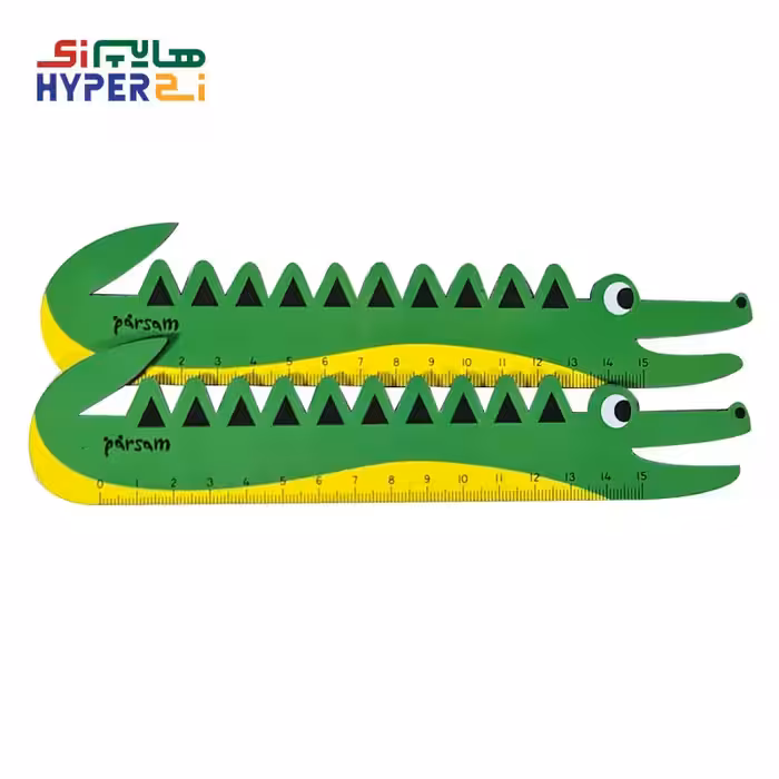 خط کش فانتزی چوبی 15 سانتی طرح سوسمار