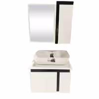 روشویی کابینتی مدل BW60، رنگ مشکی سفید