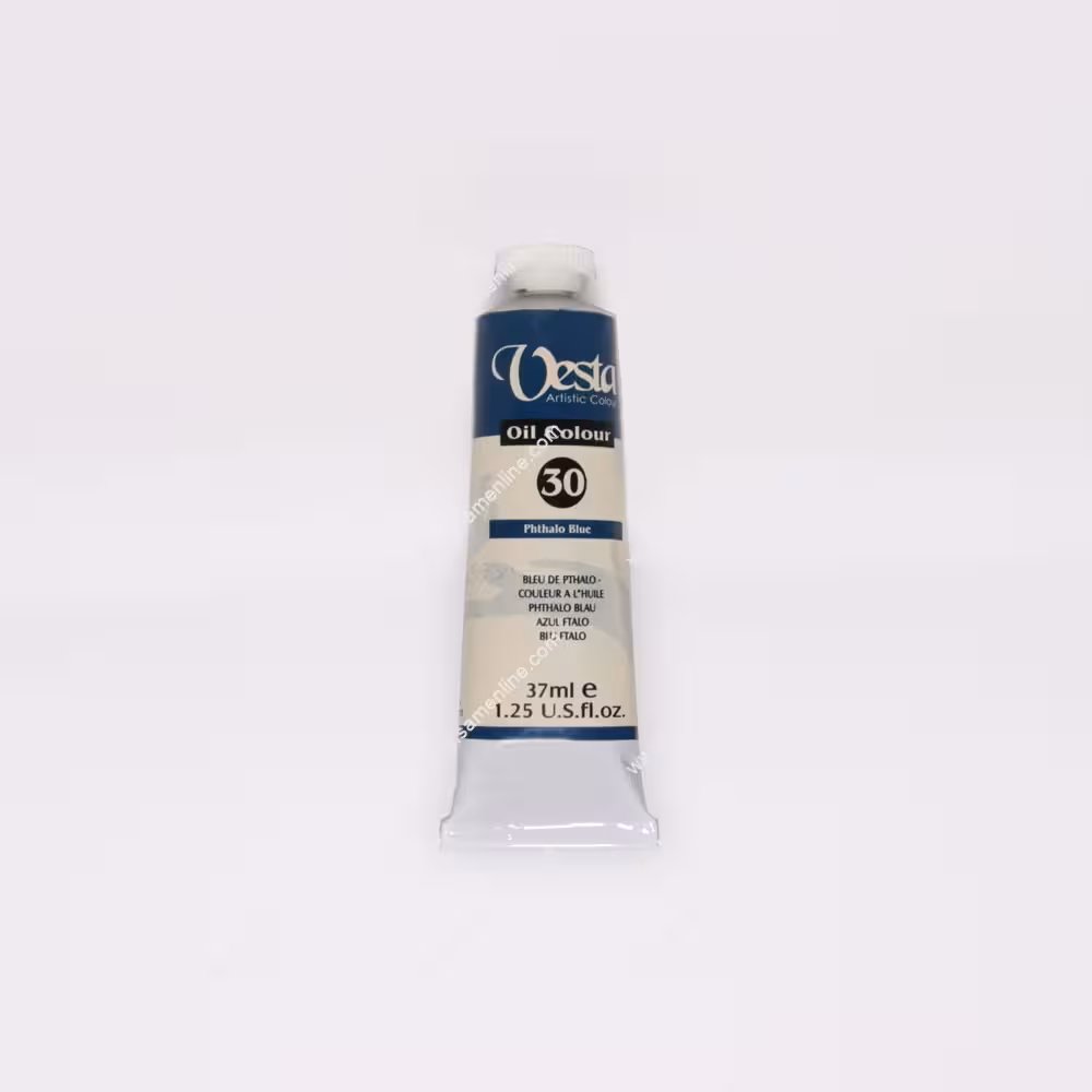 رنگ روغن 37 میل تکرنگ وستا مدل Phthalo Blue 30
