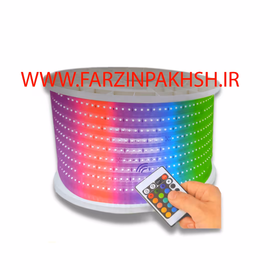 ریسه ال ای دی 10 وات RGB رویالوکس (پارس شعاع توس) 60 چیپ بر متر رنگی کلاف 100 متری