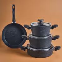 سرویس قابلمه 7 پارچه کاراجا Biogranit Defne V2 مشکی