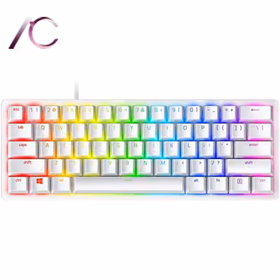 کیبورد بازی ریزر مدل KEYBOARD RAZER HUNTSMAN MINI CLICKY PURPLE SWITCH MERCURY EDITION