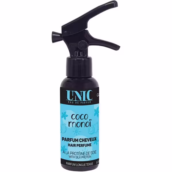 ادکلن موی یونیک UNIC فرانسوی Coconut Monoi آبی حجم 50 میل اصل | بوی نارگیل و یاس