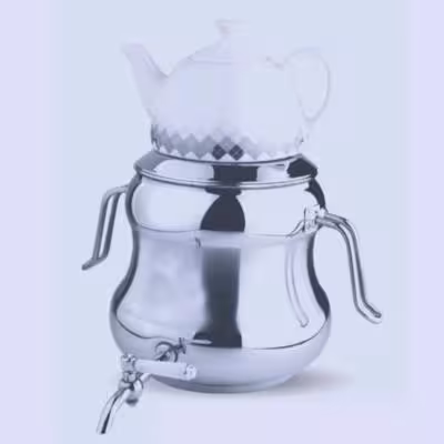 کتری شیر دار کتری قوری سماور رو گازی کف چدن 6 لیتری