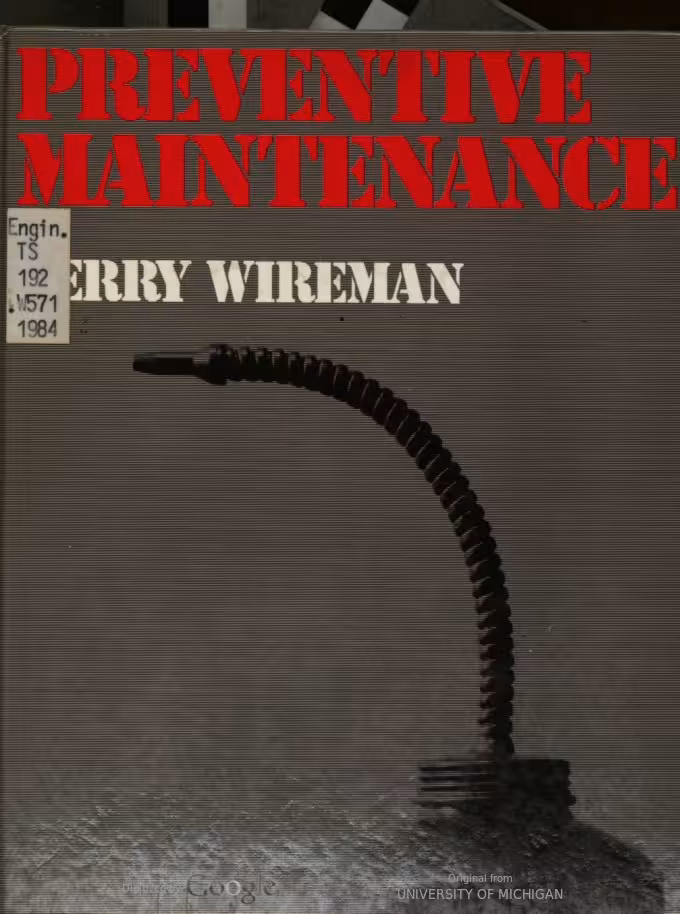 خرید و دانلود نسخه کامل کتاب Preventive Maintenance BY Wireman - Scanned Pdf with Ocr