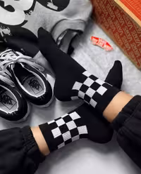 جوراب نیم ساق آپتیمیست طرح کش شطرنجی مشکی سفید