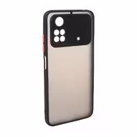 قاب پشت مات محافظ لنزدار Xiaomi Poco M4 Pro 4G – مشکی قرمز