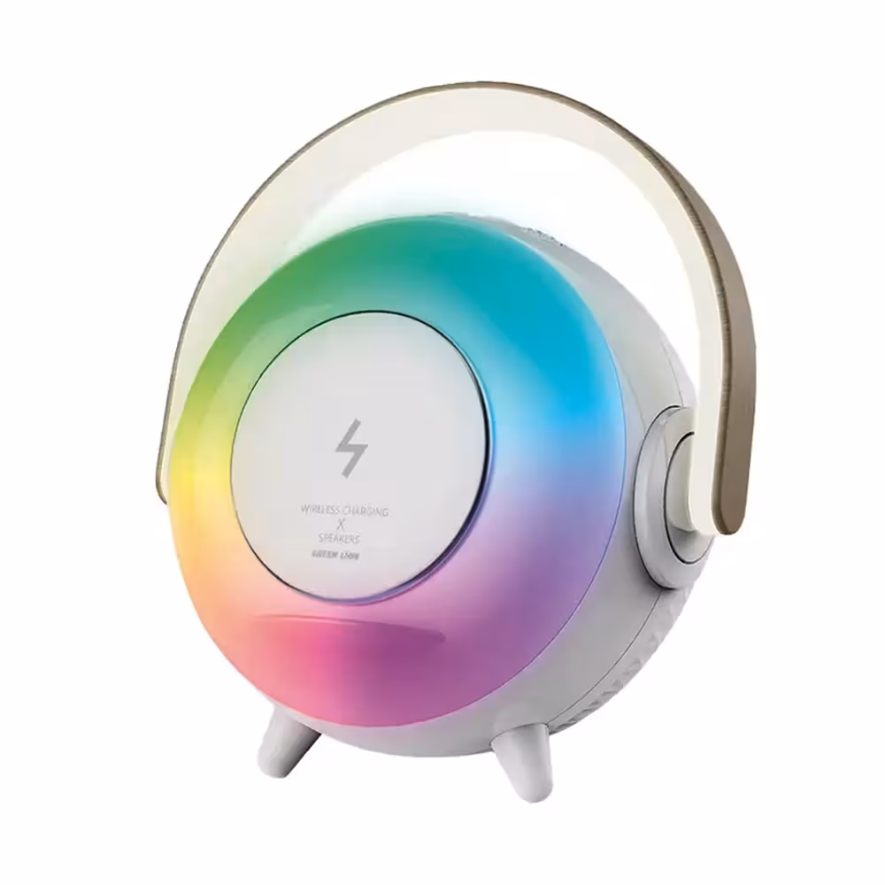 اسپیکر بلوتوثی وایرلس شارژ گرین لاین مدل اورانوس Green Lion Uranus Bluetooth Speaker with Table Lamp