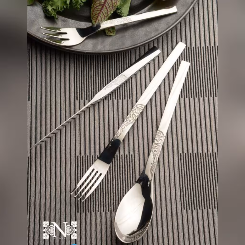 سرویس قاشق چنگال 110 پارچه 24 نفره بارونیا مدل 388s   هارد باکس