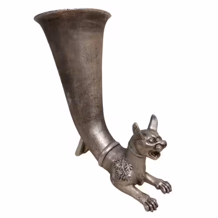 ریتون گربه وحشی  هخامنشی مس ابکاری نقره