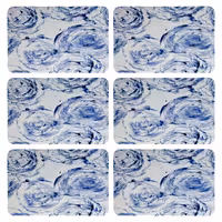 زیربشقابی طرح آبرنگی کد 9136 بسته 6 عددی | کالا مکس