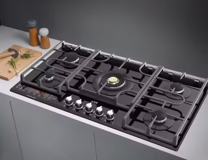 گاز توکار رومیزی شیشه ای با سر شعله ساباف ایتالیا آلتون کد IG535DB