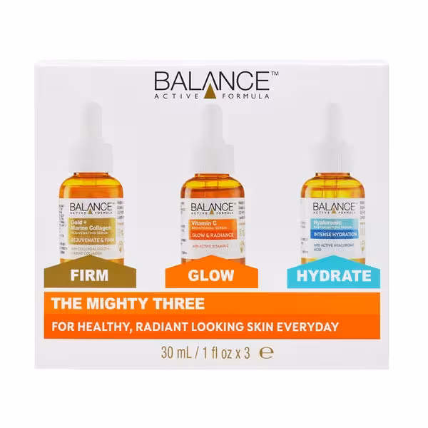 سرم سه تیکه بالانس روشن کننده، آبرسان و جوانساز_انگلیسی حجم هر سرم 30ml