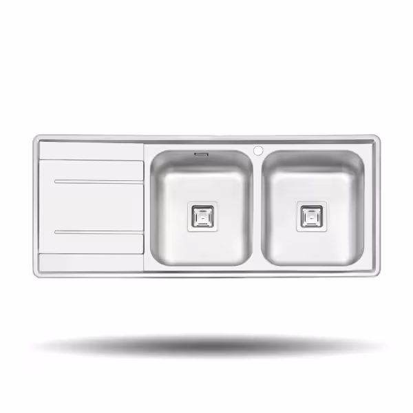 سینک ظرفشویی نیمه فانتزی توکار پرنیان استیل مدل PS 2214