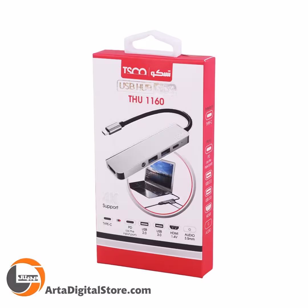 هاب TSCO THU 1160 USB 3.0/HDMI/AUX/Type-C PD To Type-C