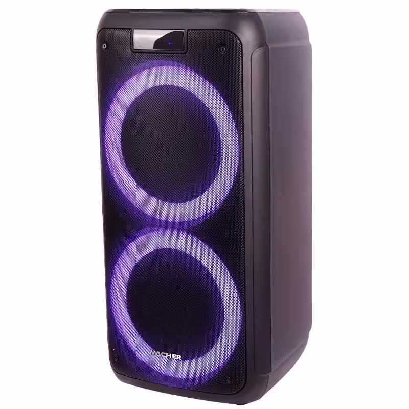 اسپیکر چمدانی بلوتوثی رم و فلش خور Macher MR-1500   میکروفون و ریموت کنترل