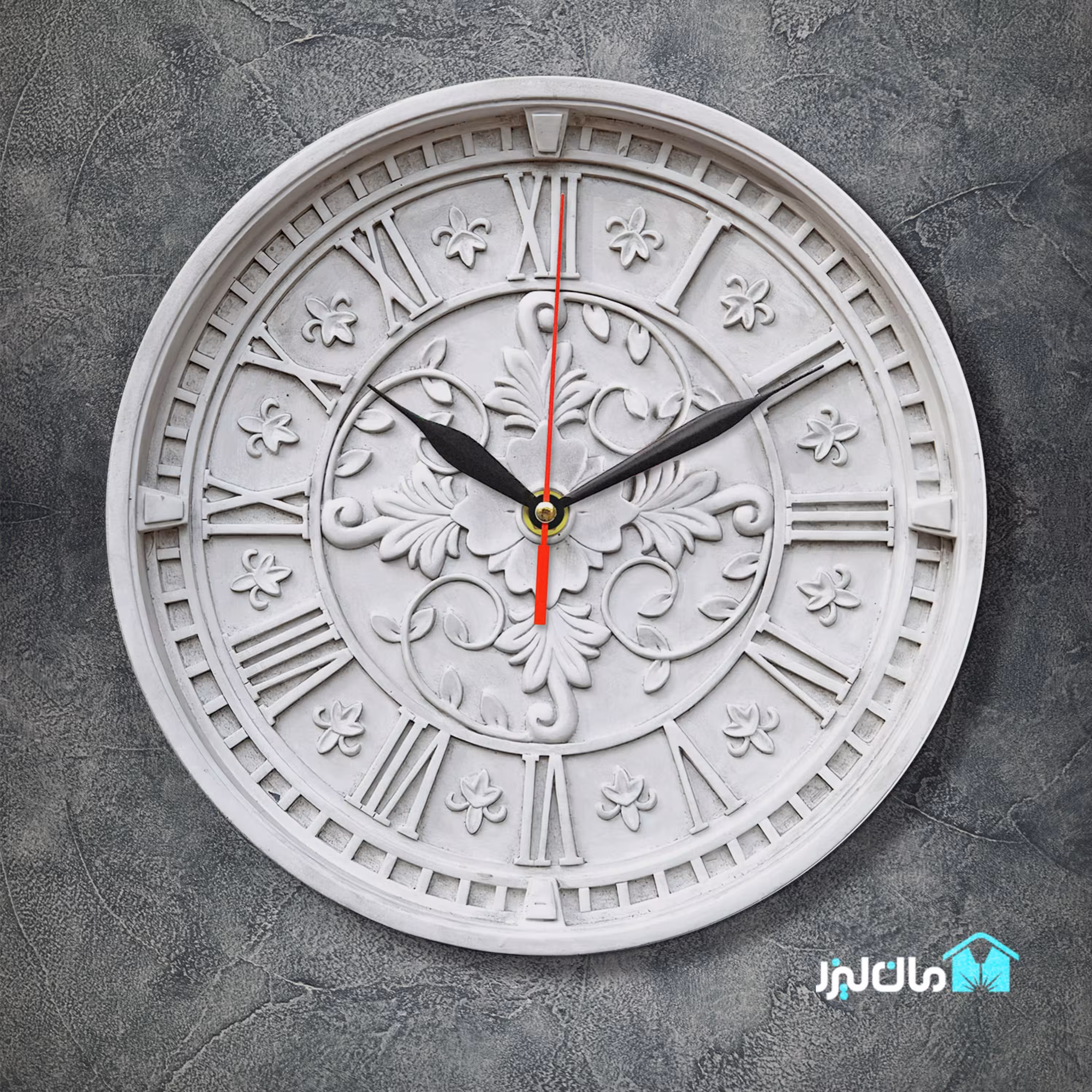 ساعت دیواری کلاسیک طرح نقش برجسته مان لیزر