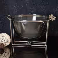 سوفله سالاد خوری نقره ای سالی نو پایه مفتولی مدل 5007N