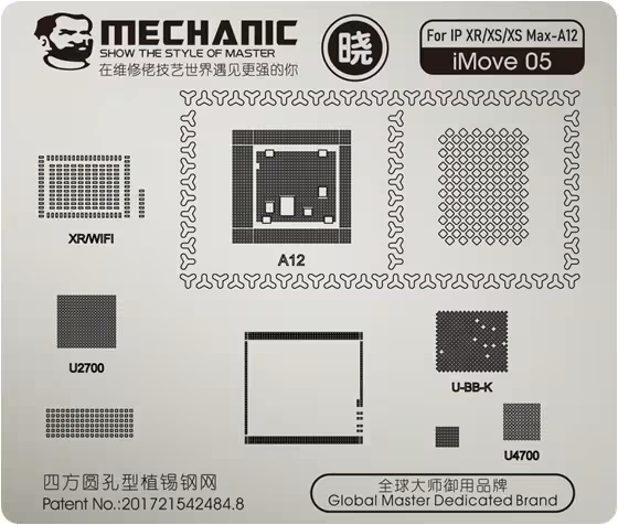 ورق شابلون مکانیک IPHONE BGA TOOLS MECHANIC XR XS XS MAX