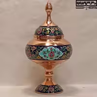 قندان مس و پرداز دستساز پایه دار نانو زنجان مدل داوینچی