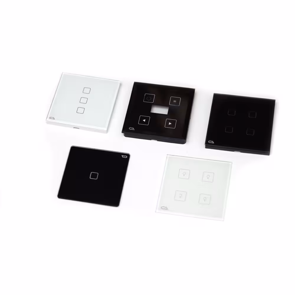 شیشه 4 میل مشکی لبه تیز مخصوص قاب هوشمند سازی