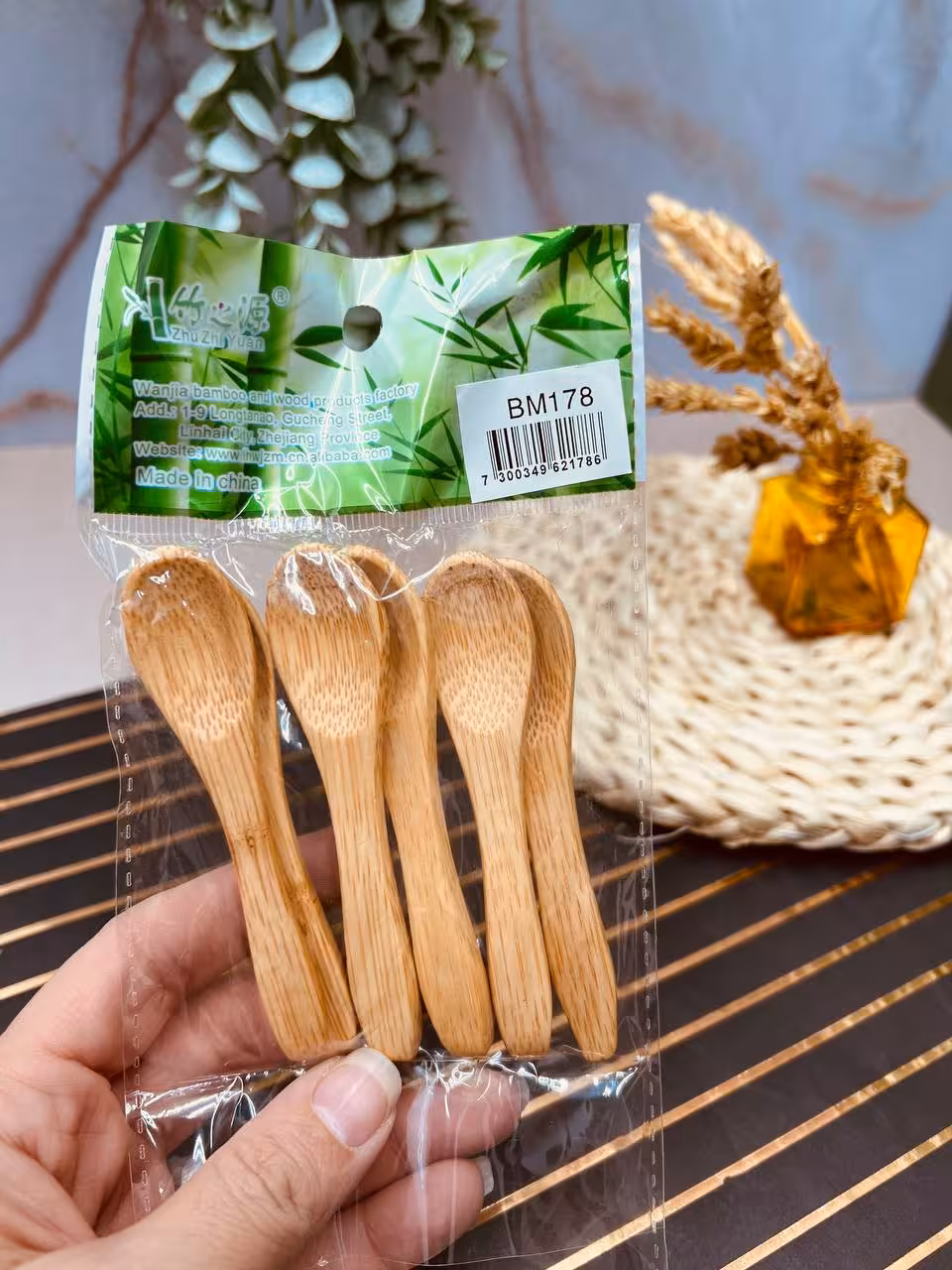 قاشق چوبی بامبو شش تایی bm178